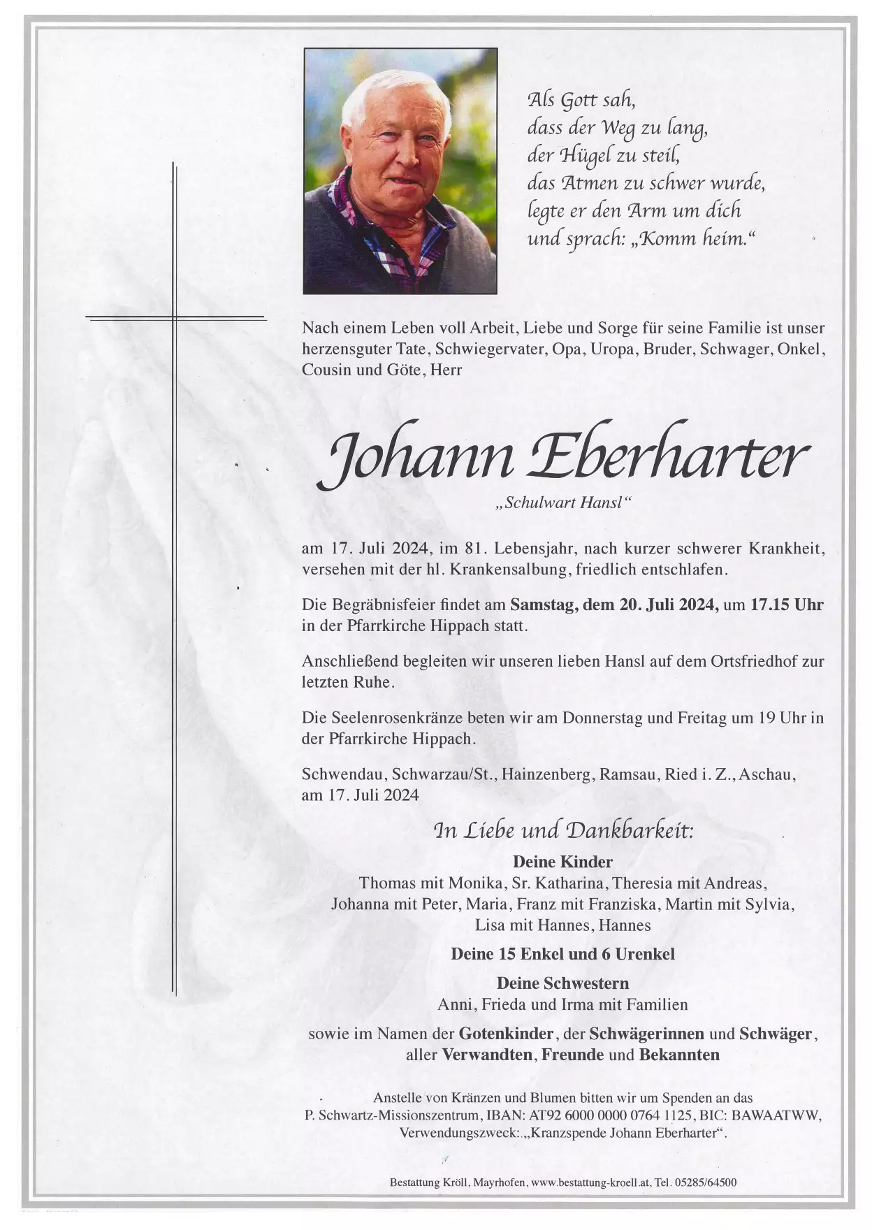 Parte von Johann Eberharter